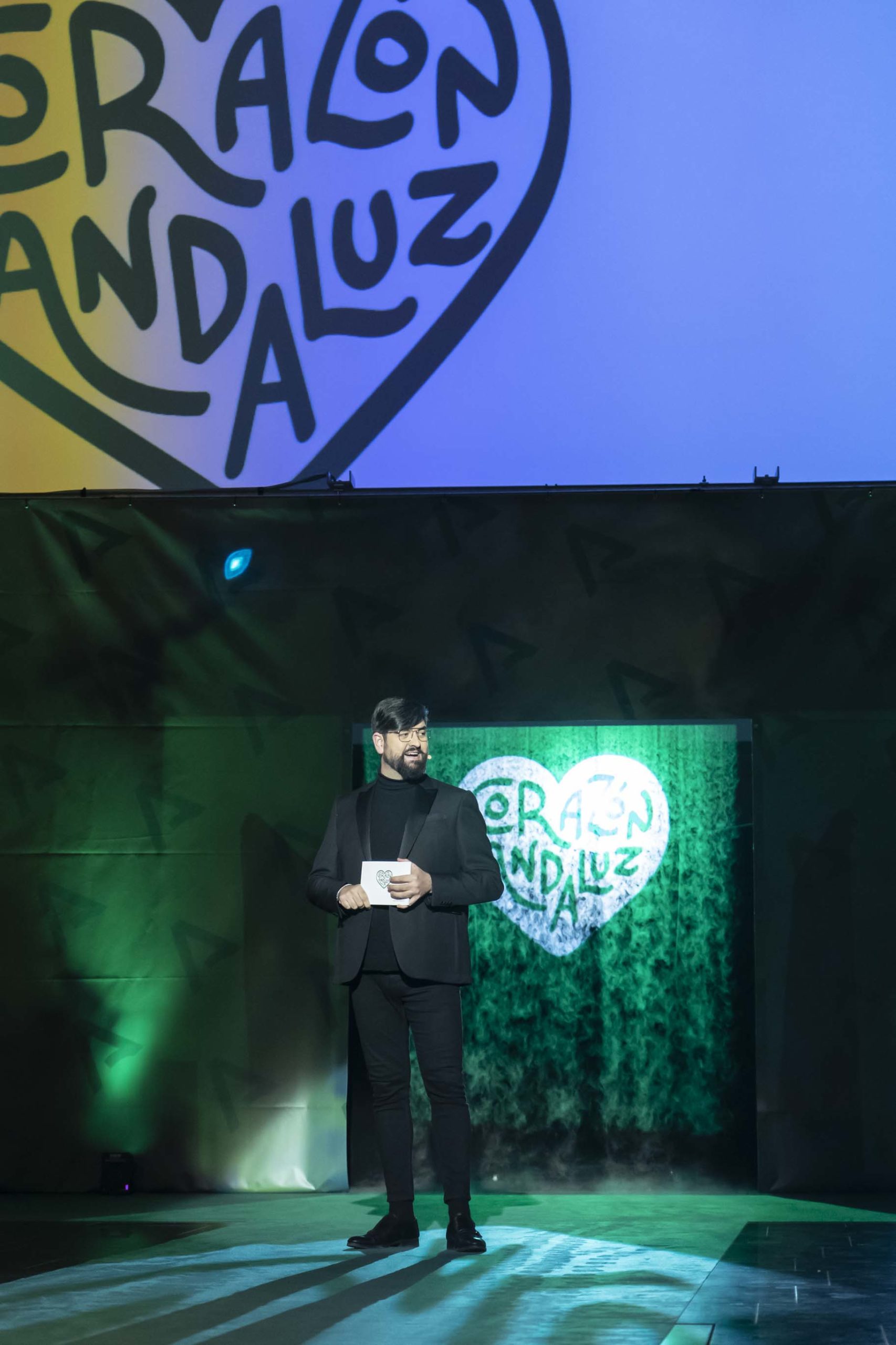 Manu Sánchez en el acto de presentación de Corazón Andaluz, la nueva marca distintiva de productos andaluces